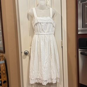 Madewell White Eyelet Midi Dress